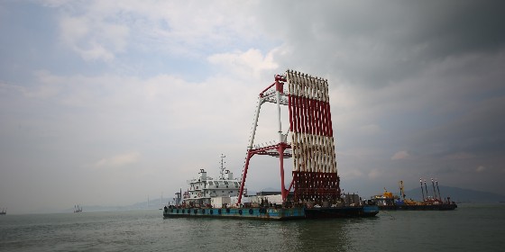 海上塑料排水板工程船